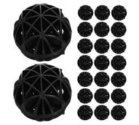 Abaodam 60Pcs 26Mm Bio Balls Aquarium Filter Media Biological Filter Balls for Fish Tank Pond and Pool Filtration Reusable Black Biochemical Water Purifier Spheres for Aquarium