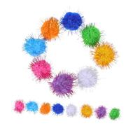 Abaodam 60PCS Cat Sparkle Ball Bundle for Indoor Cats Tinsel Glitter Pom Poms Set Interactive Chase to Stimulate Hunting Instincts and Promote Active Play Durable Lightweight Kitten