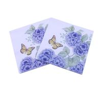 Abaodam 60pcs Purple Printed Butterfly Party Napkins Paper Tissue for Wedding Birthday Banquet Unique Pattern Dinner Supplies Safe Material Assorted Color