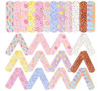 Abaodam 60pcs Waterproof Breathable Adhesive Bandages Cartoon Wound Care Patches Donut Design Small Wounds Hemostatic Bandages for Fingertip and Skin Protection