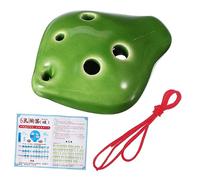 Abaodam 6hole Mini Ocarina Green Ceramic Flute for Portable Music Instrument Beginners Practice Ocarina Necklace