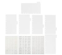 Abaodam 6pcs A6 Plastic Planner Binder Dividers with Tabbed Monthly Index Tabs and Colourful Stickers, 6 Ring Hole Inserts for Office Organization and Budget Binder Accessories