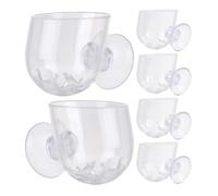 Abaodam 6Pcs Acrylic Fish Tank Feeder Cups with Suction Cups for Red Worms and Tubifex, Small Size Snail Feeder Dish and Aquarium Plant Holder Accessories for Aquarium Decoration