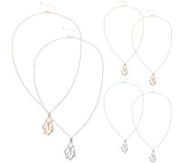 Abaodam 6pcs Adjustable Crystal Cage Necklaces for Women with Metal Stone Holders, Unique Link Design and Elegant Clavicle Chains, for DIY Jewelry Making and Outdoor Activities