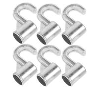 Abaodam 6pcs Aluminum Alloy Hanging Hooks for Closet Rod Silver Wardrobe Hook Rod Support Easy to Mount Heavy Duty Efficient Organization for Bedrooms and Dressing Rooms