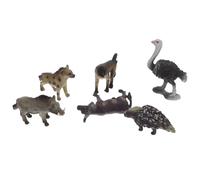 Abaodam 6pcs Animal Figurines Miniature Wild Animal Figures Resin Material Realistic Design Assorted Colors Firm Materials for Decorating Your Desk and Farm-themed DIY Project