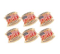 Abaodam 6pcs Anniversary Brooch Usa Independence Day Party Patriotic American Flag Lapel Pin American Flag Pins for Women Patriotic