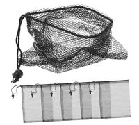 Abaodam 6Pcs Aquarium Filter Media Mesh Bags with Drawstring Thickened Black Mechanical Filtration for Fish Tank Sumps Reusable and Washable Aquarium Filter Supplies