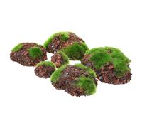 Abaodam 6pcs Artificial Moss Rocks Green Mossy Balls Aquarium Decorative Stones for Fish Tank Bonsai Landscape Craft Home Adornment Micro Landscape Decor