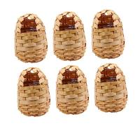 Abaodam 6pcs Bamboo Finch Nest Box Outdoor Bird Bed Breathing Bird Shelter Nest for Garden