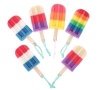 Abaodam 6pcs Bath Shower Pouf Shower Sponge Pouf Creative Design Ice Cream Shaped Sponge Portable Cleaning Bathroom Accessory for Traveling Use Random Color