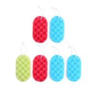 Abaodam 6pcs Bath Sponges for Adults, Three-Layer Wave Design Soft Exfoliating Body Scrubber, Easy Foaming Pouf for Bathing and Gentle Skin Cleansing Random Color