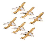 Abaodam 6pcs Birthday Brooch Jewelry Airplane Note Breastpin Women Sweater Pins Airplane Statement Brooch Pins Wedding Christmas Costume Suit Accessories Silver