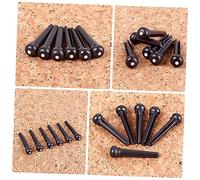 Abaodam 6pcs Black Pom Guitar String Studs Bridge Pins Replacement for Acoustic and Bass Guitars Compatible Bridge Pegs Set Gl60