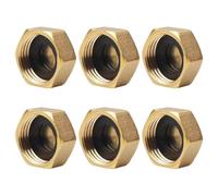 Abaodam 6pcs Brass Female Thread Blanking Cap Pipe End Cap for Outdoor Faucet 1/2 Inch Compression with Rubber Seals Secure Seal Easy Removal Winter Use
