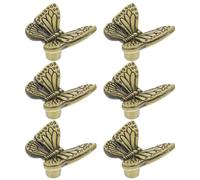 Abaodam 6pcs Butterfly Zinc Alloy Cabinet Knobs Single Hole Pull Handles with Vintage Decorative Design and Easy Installation for Dressers and Wardrobes in Kitchens and Bedrooms