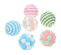 Abaodam 6pcs Cat Balls for Indoor Cats and Kittens, Plush and Sisal Material, round Shape for Teasing and Exercise to Change Bad Biting Behavior