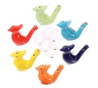 Abaodam 6pcs Ceramic Bird Whistles for Colorful Musical Water Whistle with Lanyards Fun Bath Noise Makers Early Educational Instruments to Develop Lung Capacity and Music Random Color