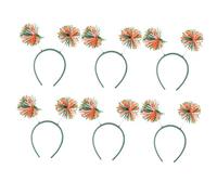 Abaodam 6pcs Colorful Knitted Pom Pom Headbands Soft Party Hairbands for Carnival Costume Holiday Celebration Halloween Birthday Favor Accessories