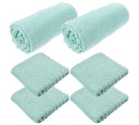Abaodam 6Pcs Coral Fleece Face Washing Towels Portable Absorbent Hand Towels Reusable Makeup Remover Cloths Soft Facial Cleansing for Travel Spa Camping