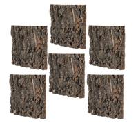 Abaodam 6pcs Cork Bark Panels 15x15cm Reptile Tank Wall Background for Chameleon Bearded Dragon Leopard Gecko Terrarium Decor Natural Habitat Hide for Vivarium and Fish Tanks