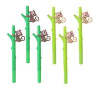 Abaodam 6pcs Cute Monkey Gel Ink Pens Set Fine Point Rollerball Pens in Light Dark Green for Teachers Office Writing Supplies