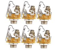 Abaodam 6pcs Electric Guitar Input Jack Stainless Steel Audio Socket for Guitar Parts Replacement 2 Signal Legs for Live Sound Reinforcement
