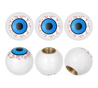 Abaodam 6pcs Eyeball Shaped Tire Valve Stem Caps Alloy, Easy to Replace, Protect Tire Core, Prevent Leakage and Dirt