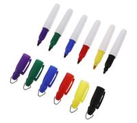 Abaodam 6pcs Golf Ball Marking Pen Set with Triangle Metal Ring Keychain, Mini Permanent Markers in Yellow Green Blue Purple Red Black for Golf Ball Alignment and Outdoor Use