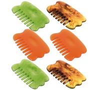 Abaodam 6PCS Gua Sha Massage Comb with Smooth Surface for Face Head and Body Multi-Purpose Scraping Tool for Blood Flow and Lymphatic Massage Jade Amber Beeswax Material