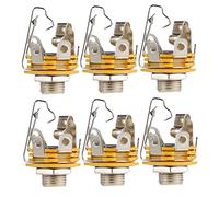 Abaodam 6pcs Guitar Jack Socket for Electric Guitar High Sensitivity Input Jack Suitable for Electric Bass Reduces Noise Improves Output Power Durable Design