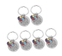 Abaodam 6pcs Heart-Shaped Puzzle Keychain for Teachers Appreciation for Educators Awareness Pendant Keyring Unique Thank You Present for Teacher Thoughtful Support Token