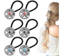 Abaodam 6pcs High Elasticity Hair Scrunchies Set 3cm round Cross Design Faux Turquoise Black and Blue Colors Western Style Ponytail Ties for Thick and Thin Hair for Women
