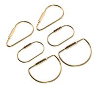 Abaodam 6pcs Key Chain Clip Key Ring Brass Teardrop D Shape U Shape Golden Travel Daily Reliability