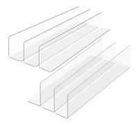 Abaodam 6pcs L-shaped Shelf Dividers for Store and Home Use Plastic Shelf Separators with Stable Bottom Organize Cabinets and Efficiently