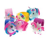 Abaodam 6Pcs Light Up Unicorn Silicone Slap Bracelets for Party Favors Glow the Dark Wristbands for Birthday Celebrations and Themed Events