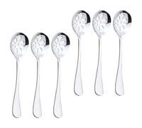 Abaodam 6pcs Metal Caviar Spoon Slotted Spoon 3.5inch Stainless Steel Smooth Surface Without Burrs Pick up Small Items Home Supply for Cakes and Meatballs