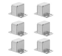 Abaodam 6pcs Metal Locker Strike Bracket with U-Channel Design and Four Slotted Holes, Silver Thick Gauge Steel Mounting Base Flange for Automatic Warehouse Lockers and Electronic Magnetic