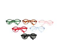 Abaodam 6pcs Mini Doll Glasses Plastic Eyewear for Doll Dress Up Cosplay Costume Accessories with Leopard Pink Blue Red Green Black for Puppets and Pets