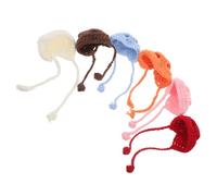 Abaodam 6pcs Mini Hand Knitted Yarn Hats for Small Animals and Dolls Soft Beanies for Doll Headwear and Decoration Accessories Playful Craft DIY Miniature Knit Caps