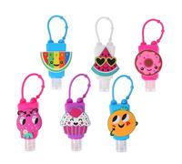 Abaodam 6pcs Mini Lotion Bottle Set 30ml Refillable Silicone Hand Lotion Containers with Leak-proof Plastic Case and Silicone Hook, Easy to Carry for Hanging on Key Ring or Backpack, for Random Color