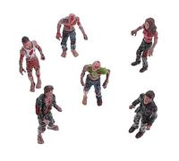 Abaodam 6pcs Mini Plastic Zombie Figurines for Halloween Decoration Scary Zombie Props Simulated Corpse Dolls for Walking Dead Theme Parties Collectible Horror Toys