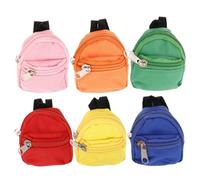 Abaodam 6pcs Mini Tiny Backpack Kid Toys Small School Bag Children Purse Cute Zipper DollHouse Backpack Ornaments Doll Accessories Canvas Mini Doll Bag