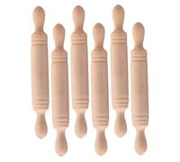 Abaodam 6pcs Mini Wooden Rolling Pins for Dollhouse Decoration, Tiny Craft Kitchen Photo Props, Pretend Play Accessories