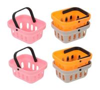 Abaodam 6pcs Miniature Dollhouse Shopping Basket Portable Tiny Grocery Bread Storage Baskets for Pretend Play Kitchen Multipack Mini Supermarket Handcarts for Social Interaction and