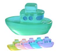 Abaodam 6Pcs Miniature Glow-In-The-Dark Resin Boat Models for Dollhouse Accessories, Tiny Rustic Style Garden Ornaments, Small Decorative Boats for Miniature Landscaping