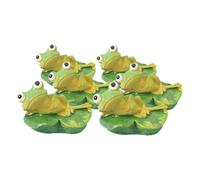 Abaodam 6pcs Miniature Moss Leaf Frog Figurines Resin Craft Decorations for DIY Micro Landscape Terrariums Fairy Gardens Home Office Ornaments