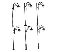 Abaodam 6pcs Miniature Street Light Models for Dollhouse with Park Themed Floor and Tabletop Lamps Metal Mini Village Lamps for Micro Landscape DIY Decoration and Collectible Accessories