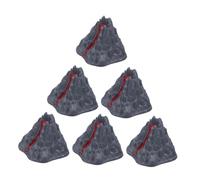 Abaodam 6pcs Miniature Volcano Lava Toys Model for Micro Landscape Realistic Plastic Volcano Decorations for Fish Tank Desk Scene