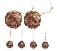 Abaodam 6pcs Natural Rattan and Chew for Parrots Parakeets and Lovebirds Sturdy Hanging Foraging Playthings for Beak Maintenance and Cage Boredom Relief